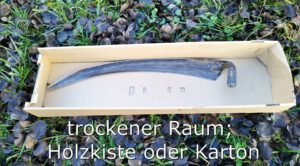 Lagerung des Blattes trocken und sicher
